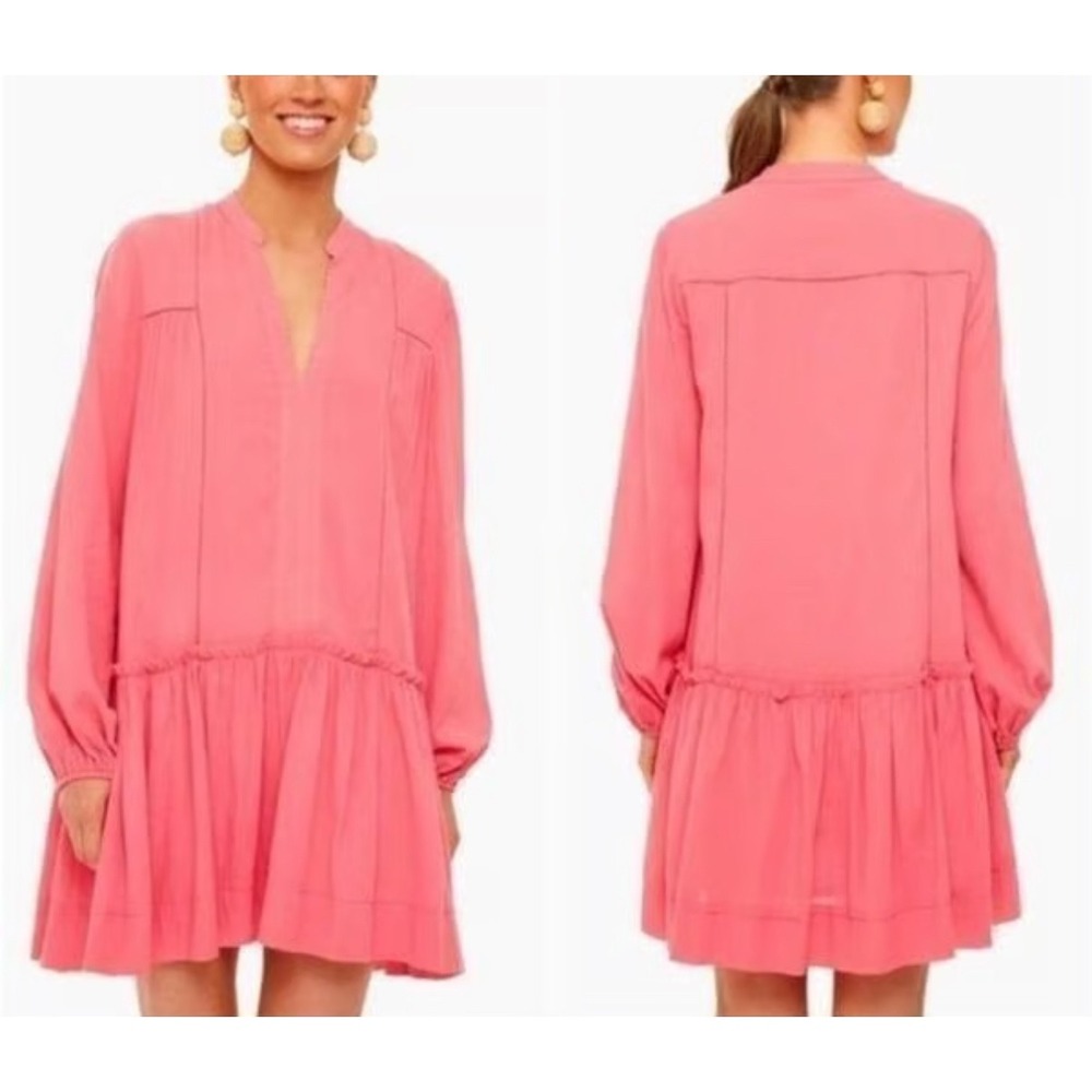 Pomander‎ Place Ophelia XXL Pink Dress Long Sleeve Mini Tiered Casual Cotton